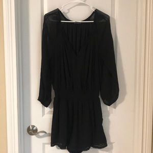 Abercrombie Black Chiffon Long Sleeve Romper